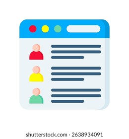 Friend List Icon Flat Vector Illustration