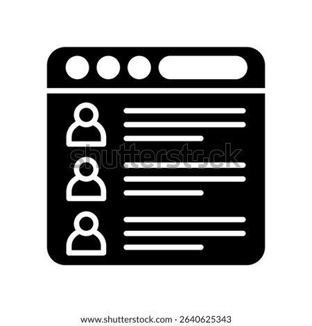 Friend List Icon Glyph Vector Illustration