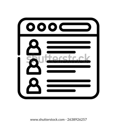 Friend List Icon Line Vector Illustration
