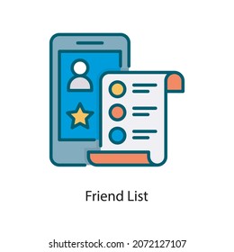 Ilustración Diseño de icono Relleno de contorno de lista de amigos vectorial Símbolo de medios sociales sobre fondo blanco archivo EPS 10