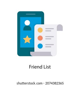 Ilustración de diseño de icono plano vectorial de lista de amigos. Símbolo de medios sociales sobre fondo blanco archivo EPS 10