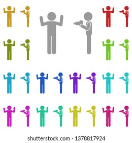 Friend poses for photo multi color icon. Simple glyph, flat vector of Friendship icons for UI and UX, website or mobile application