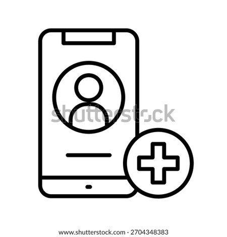 Friend Request Outline Icon Vector Illustration