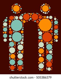 friend shape vector design by color point
