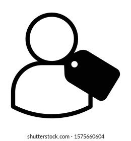 friend tag vector icon in black color