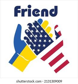 Friend USA and Ukraine. Save Ukraine , Stop War, Ukraine. Russia vs Ukraine