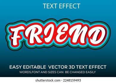 friend Vector editable text effect

