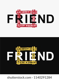 friend word in square yellow tape illustration friend word in square yellow tape illustration