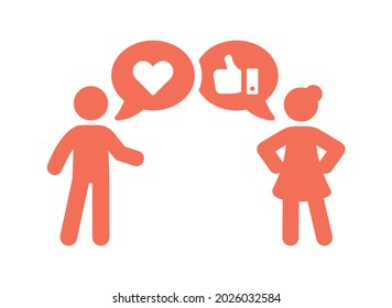 Friend zone icon. Friendship symbol vector illustration