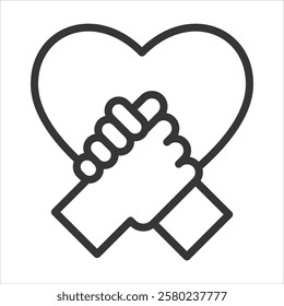 Friendliness Outline Icon Vector Illustration