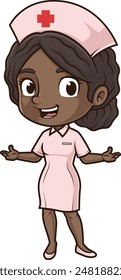 Friendly african-american female nurse vector illustration