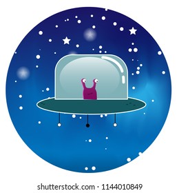 Friendly alien for children vector illustration
