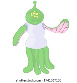 friendly alien. an alien creature.  fantastic character