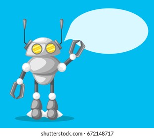 Friendly Android Robot Character With Two Antennas Cartoon Illustration Flat design, vector illustration, vector. Web site page and mobile app design vector element