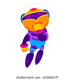 Friendly Android Robot Character With Vector Cartoon Illustration