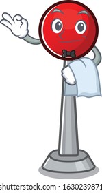 Friendly antenna Character stand as a Waiter character
