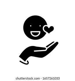 Friendly atmosphere black icon, concept illustration, vector flat symbol, glyph sign.