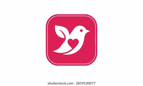 Friendly avian app icon for dating or social networking.