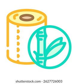 friendly bamboo toilet paper color icon vector. friendly bamboo toilet paper sign. isolated symbol illustration