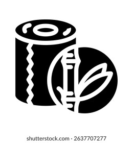 friendly bamboo toilet paper glyph icon vector. friendly bamboo toilet paper sign. isolated symbol illustration