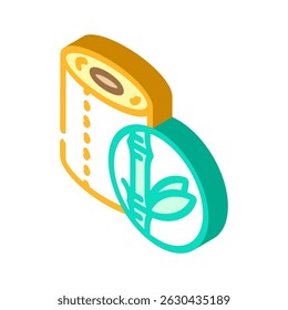 friendly bamboo toilet paper isometric icon vector. friendly bamboo toilet paper sign. isolated symbol illustration