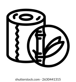 friendly bamboo toilet paper line icon vector. friendly bamboo toilet paper sign. isolated contour symbol black illustration