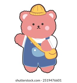 "FRIENDLY BEAR CUB" perfect for stickers, merchandise, mascots, clothing embroidery, and apparel designs. This pack offers high-quality, eye-catching characters, easy to use and scalable.