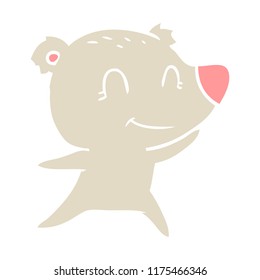 caricatura de estilo de color plano y oso amigable