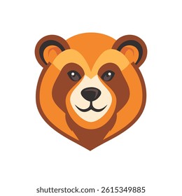 Friendly Bear Head Illustration for Children's Designs, Nature Themes, or Gentle Branding