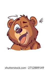 freundlicher Bär Porträt digitale Kunst weißer Hintergrund