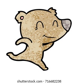 friendly bear running cartoon