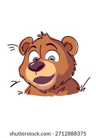 Oso amistoso que sonríe la composición del arte de la cara