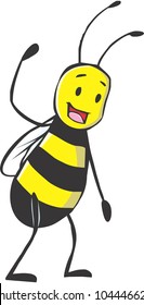 Friendly Bee Cartoon welcoming you