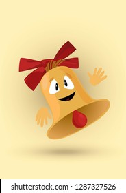 a friendly bell with eyes and a smile.vector image.