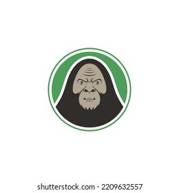 Friendly bigfoot mascot vector illustration. Big foot logo isolated on white background. 