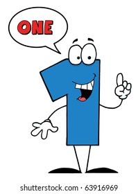 Friendly Blue Number With Speech Bubble