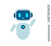 Friendly Blue Robot Waving A cartoon