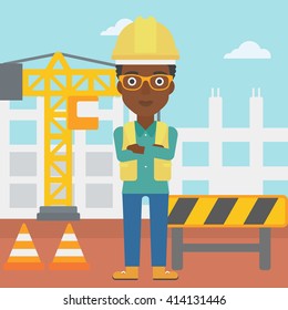 Friendly builder with arms crossed.