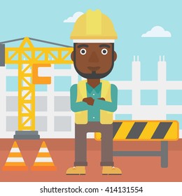 Friendly builder with arms crossed.