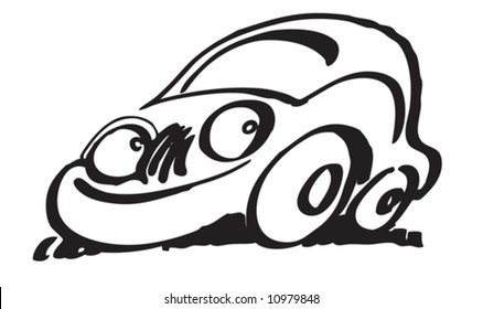 A friendly car with cute eyes