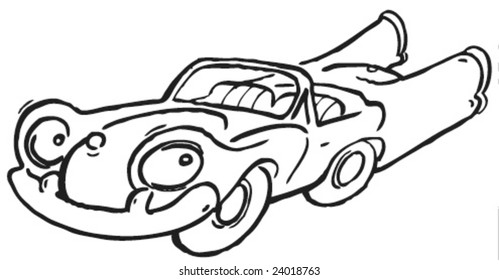 A friendly car with tails