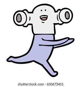 friendly cartoon alien running