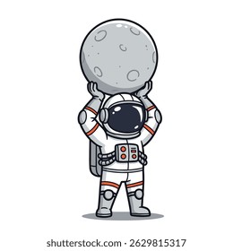 Astronauta de desenhos animados amigável pronto para uma missão galáctica