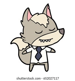friendly cartoon boss wolf