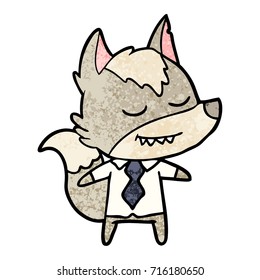friendly cartoon boss wolf