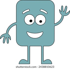 Personaje de dibujos animados amistoso saludando
