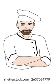 A friendly cartoon chef icon, perfect for restaurant, cooking, or food-related designs.
