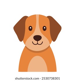 Friendly Cartoon Dog Vector Illustration in Flat Style