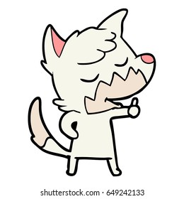 friendly cartoon fox giving thumbs up sign