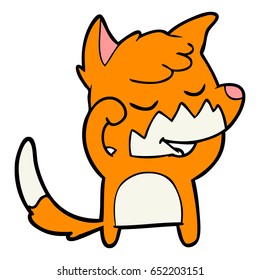 friendly cartoon fox waking up